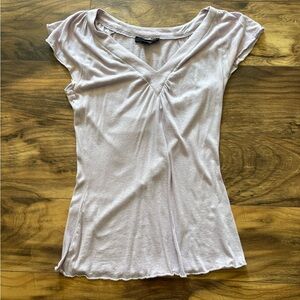 Express Purple Fitted Cap Sleeve Blouse
